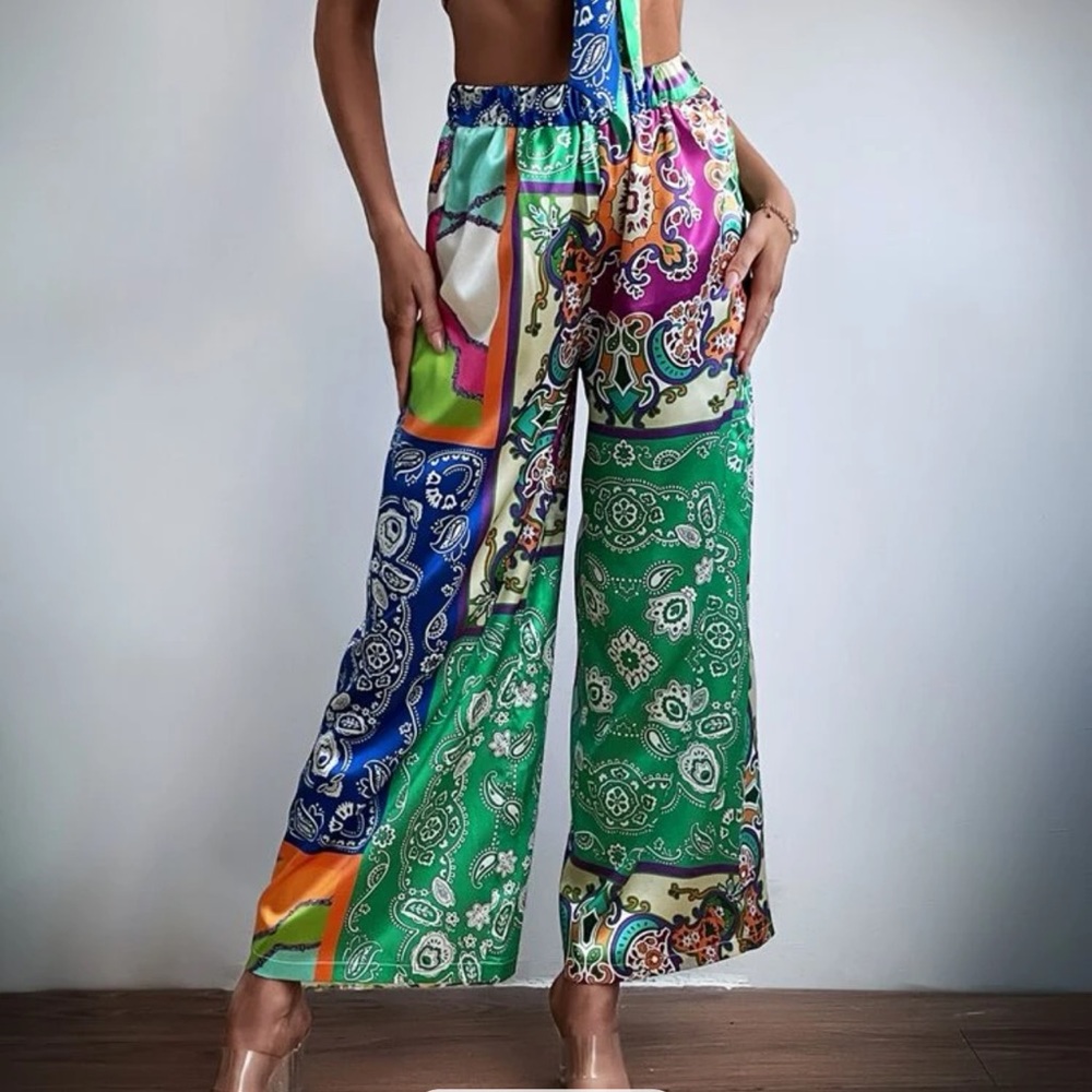 Shein Print Wide Leg Pants